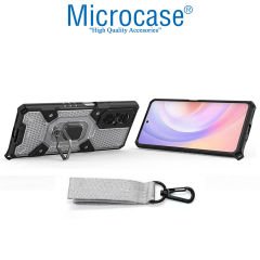 Microcase Honor 50 SE / Nova 9 SE Capsule Serisi Kayış Askılı Yüzük Standlı Armor Kılıf - AL8119
