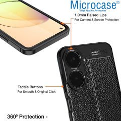 Microcase Realme 10 4G Leather Serisi Deri Efekt Silikon Kılıf - Siyah AL3337