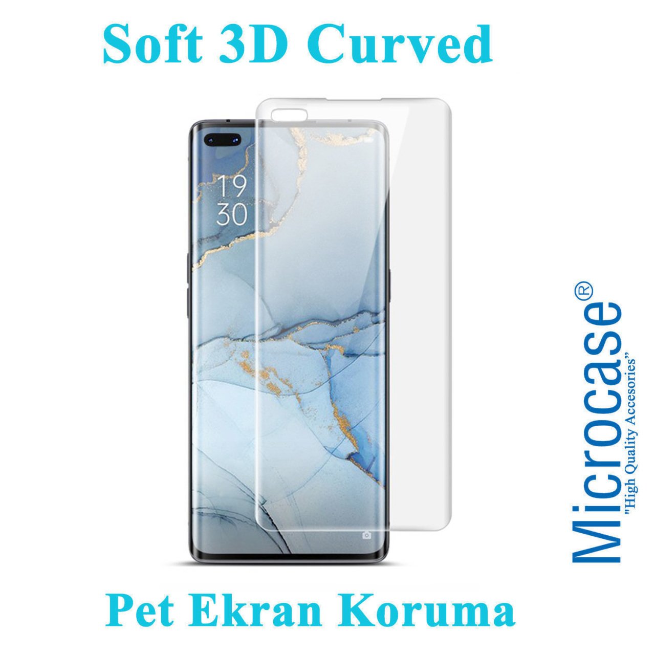 Microcase Oppo Reno3 Pro Full Ekran Koruma Curved 3D Pet Film