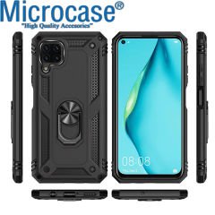 Microcase Huawei P40 Lite Anka Serisi Yüzük Standlı Armor Kılıf- Siyah