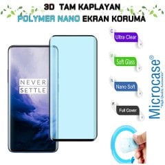 Microcase OnePlus 7 Pro 3D Kavisli Tam Kaplayan Polymer Nano Ekran Koruma - Siyah