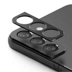 Microcase Samsung S22 Plus Kamera Lens Koruma Halkası - Kapalı Tasarım Siyah