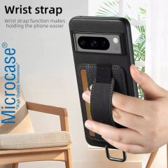 Microcase Google Pixel 9 Pro XL ile Uyumlu Askılıklı Kartlıklı Standlı Deri Kaplama Kılıf-AL5137