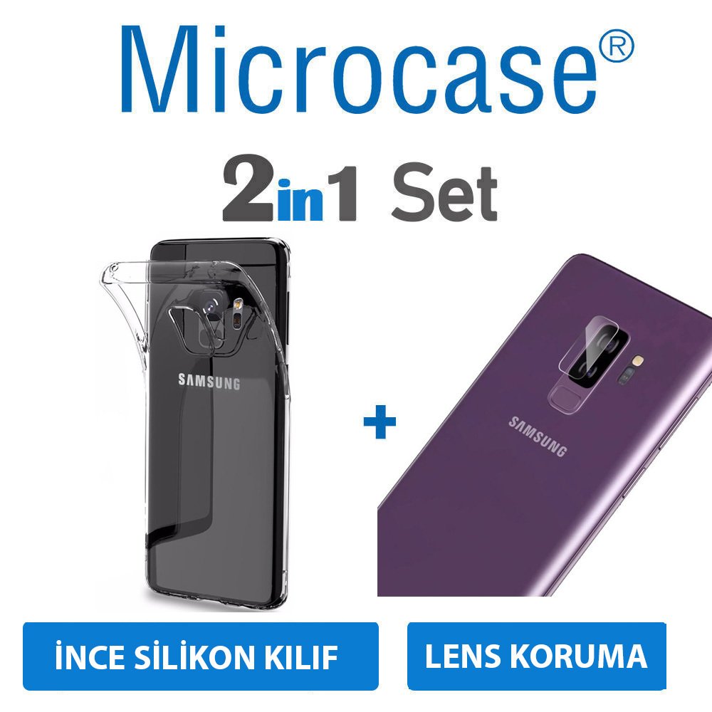 Microcase Galaxy S9 0.2 mm Silikon Kılıf + Arka Kamera Nano Film
