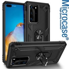 Microcase Huawei P40 Pro Anka Serisi Yüzük Standlı Armor Kılıf- Siyah