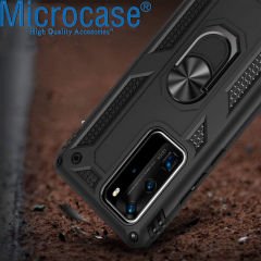 Microcase Huawei P40 Pro Anka Serisi Yüzük Standlı Armor Kılıf- Siyah