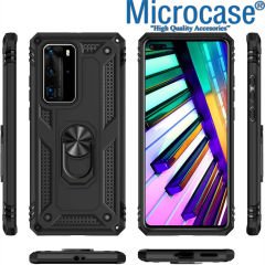 Microcase Huawei P40 Pro Anka Serisi Yüzük Standlı Armor Kılıf- Siyah