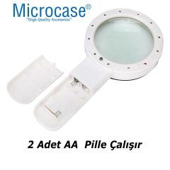 Microcase 100mm  30X   UV  12 Led Işık Aydınlatmalı  El Tipi  Büyüteç  -AL4611