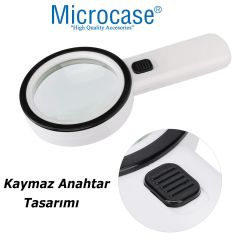 Microcase 100mm  30X   UV  12 Led Işık Aydınlatmalı  El Tipi  Büyüteç  -AL4611