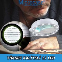 Microcase 100mm  30X   UV  12 Led Işık Aydınlatmalı  El Tipi  Büyüteç  -AL4611