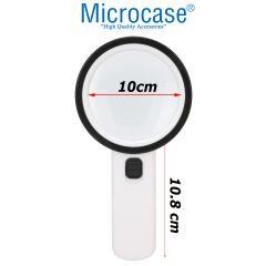 Microcase 100mm  30X   UV  12 Led Işık Aydınlatmalı  El Tipi  Büyüteç  -AL4611