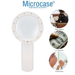 Microcase 100mm  30X   UV  12 Led Işık Aydınlatmalı  El Tipi  Büyüteç  -AL4611