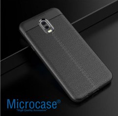 Samsung Galaxy C8 Leather Tpu Silikon Kılıf + Tempered Cam