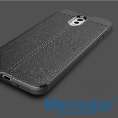 Samsung Galaxy C8 Leather Tpu Silikon Kılıf + Tempered Cam