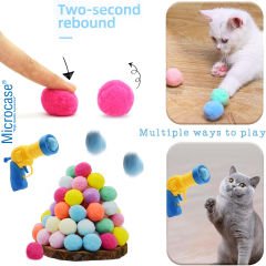 Microcase Peluş Top Atan İnteraktif Kedi Oyuncağı Stres Atma Tabancası AL4299