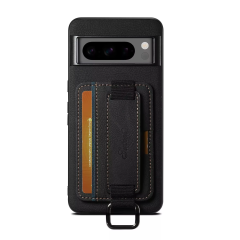 Microcase Google Pixel 9 Pro ile Uyumlu Askılıklı Kartlıklı Standlı Deri Kaplama Kılıf-AL5137