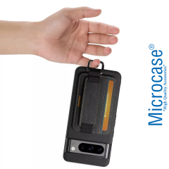 Microcase Google Pixel 9 Pro ile Uyumlu Askılıklı Kartlıklı Standlı Deri Kaplama Kılıf-AL5137
