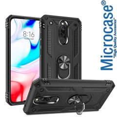 Microcase Xiaomi Redmi K30 Anka Serisi Yüzük Standlı Armor Kılıf- Siyah