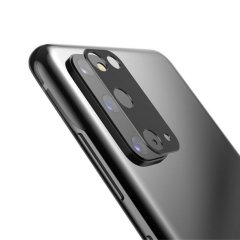 Microcase Samsung S20 Kamera Lens Koruma Halkası - Kapalı Tasarım Siyah