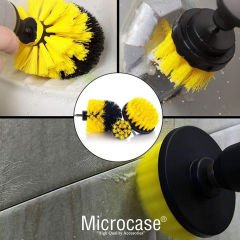 Microcase 3'lü Fırça Seti Banyo Mutfak Oto Jant Matkap Ucuna Takılan Temizlik Fırça Başlığı AL4199