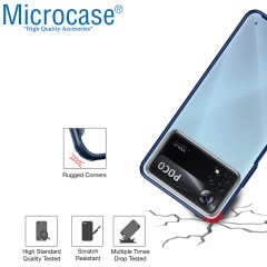 Microcase Xiaomi Poco X4 Pro 5G Luna Serisi Köşe Korumalı Sert Rubber Kılıf - Mavi