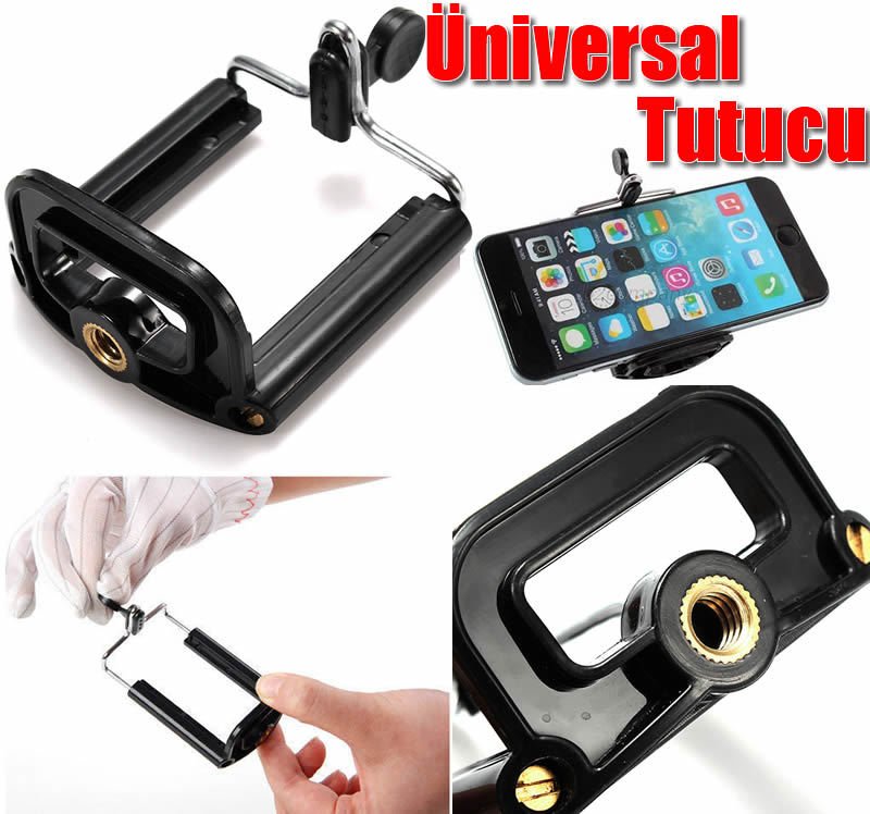 Tripod-Monopod için Üniversal Telefon Tutucu