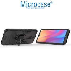 Microcase Xiaomi Redmi 8 Batman Serisi Yüzük Standlı Armor Kılıf - Siyah