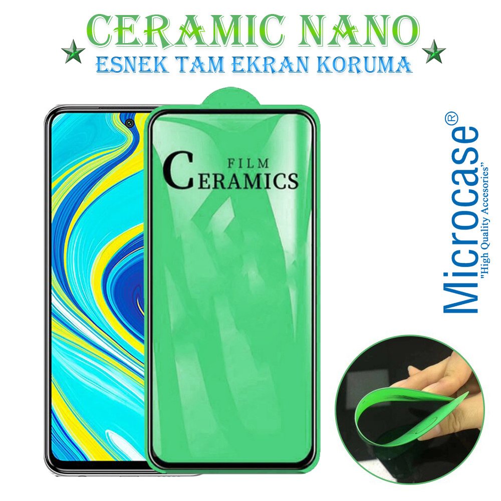 Microcase Xiaomi Redmi Note 9 Pro Max Tam Kaplayan Esnek Ceramic Nano Ekran Koruma - Siyah