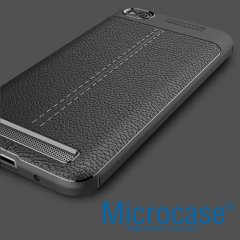 Xiaomi Redmi 5A 5.0 Leather Tpu Silikon Kılıf + Tempered Cam