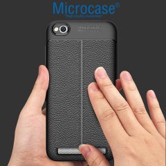 Xiaomi Redmi 5A 5.0 Leather Tpu Silikon Kılıf + Tempered Cam