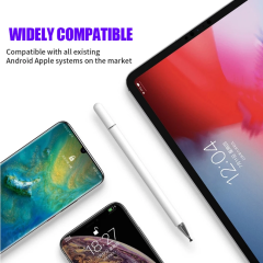 Microcase Universal Telefon Tablet Gümüş iPad 2in1 Disk Uçlu Stylus Pen Dokunmatik Kalem - AL3463
