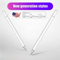 Microcase Universal Telefon Tablet Gümüş iPad 2in1 Disk Uçlu Stylus Pen Dokunmatik Kalem - AL3463
