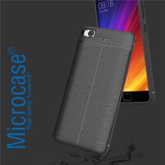 Xiaomi Mi 5S Leather Tpu Silikon Kılıf + Tempered Cam
