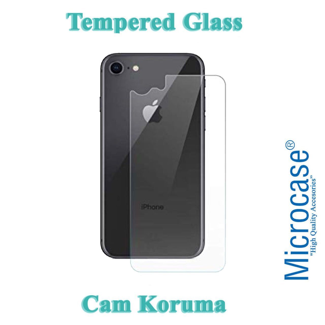 iPhone SE 2020 Arka Kapak için Tempered Cam Koruma