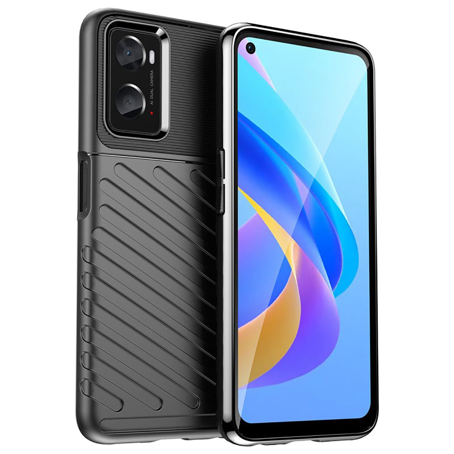 Microcase Oppo A36 / Realme 9i Thunder Serisi Darbeye Dayanıklı Silikon Kılıf - Siyah AL3421