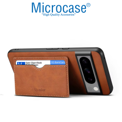 Microcase Google Pixel 9 Pro ile Uyumlu Kartlıklı Standlı Deri Kaplama Kılıf-AL5138