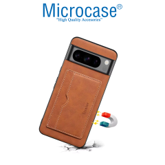Microcase Google Pixel 9 Pro ile Uyumlu Kartlıklı Standlı Deri Kaplama Kılıf-AL5138