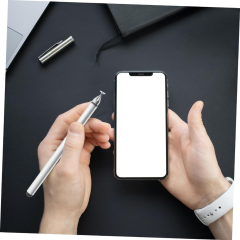 Microcase Universal Telefon Tablet iPad Metalik Gri 2in1 Disk Uçlu Stylus Pen Dokunmatik Kalem - AL3466