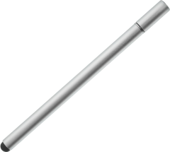 Microcase Universal Telefon Tablet iPad Metalik Gri 2in1 Disk Uçlu Stylus Pen Dokunmatik Kalem - AL3466