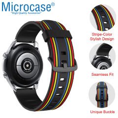 Microcase Samsung Galaxy Watch 4 Classic 46mm için Çizgi Desenli Silikon Kordon Kayış - KY28