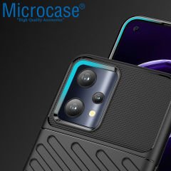 Microcase Realme 9 Pro Thunder Serisi Darbeye Dayanıklı Silikon Kılıf - Siyah AL3421