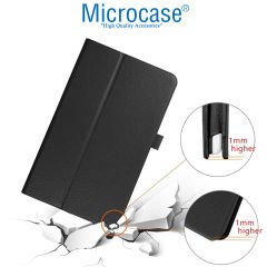 Microcase Samsung Galaxy Tab A7 Lite T220 Tablet Book Case Standlı Deri Kılıf - Siyah