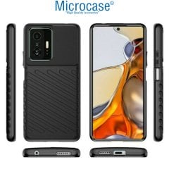 Microcase Xiaomi 11T Pro Thunder Serisi Darbeye Dayanıklı Silikon Kılıf - Siyah