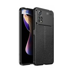 Microcase Xiaomi Poco X4 Pro 5G Leather Tpu Silikon Kılıf - Siyah