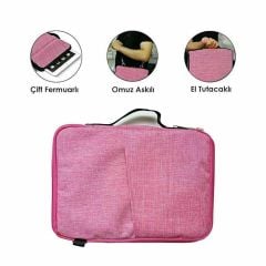 Microcase Xiaomi Redmi Pad Se 8.7 inch Tablet Uyumlu Tablet Çanta+Türkçe Bluetooth Klavye +Mouse+ Standı - Pembe AL8127