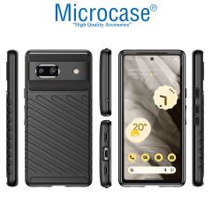 Microcase Google Pixel 7A Thunder Serisi Darbeye Dayanıklı Silikon Kılıf - Siyah AL3421