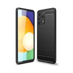 Microcase Samsung Galaxy A33 5G Brushed Carbon Fiber Silikon Kılıf - Siyah