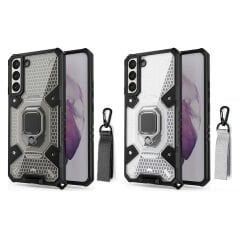 Microcase Samsung Galaxy S22 Capsule Serisi Kayış Askılı Yüzük Standlı Armor Kılıf - AL8119