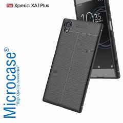 Sony Xperia XA1 Plus Leather Tpu Silikon Kılıf +  Cam