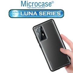 Microcase Xiaomi 12 Pro Luna Serisi Köşe Korumalı Sert Rubber Kılıf - Siyah